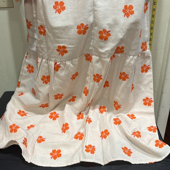 Floral Orange women's Dress - Picture 4 of 6